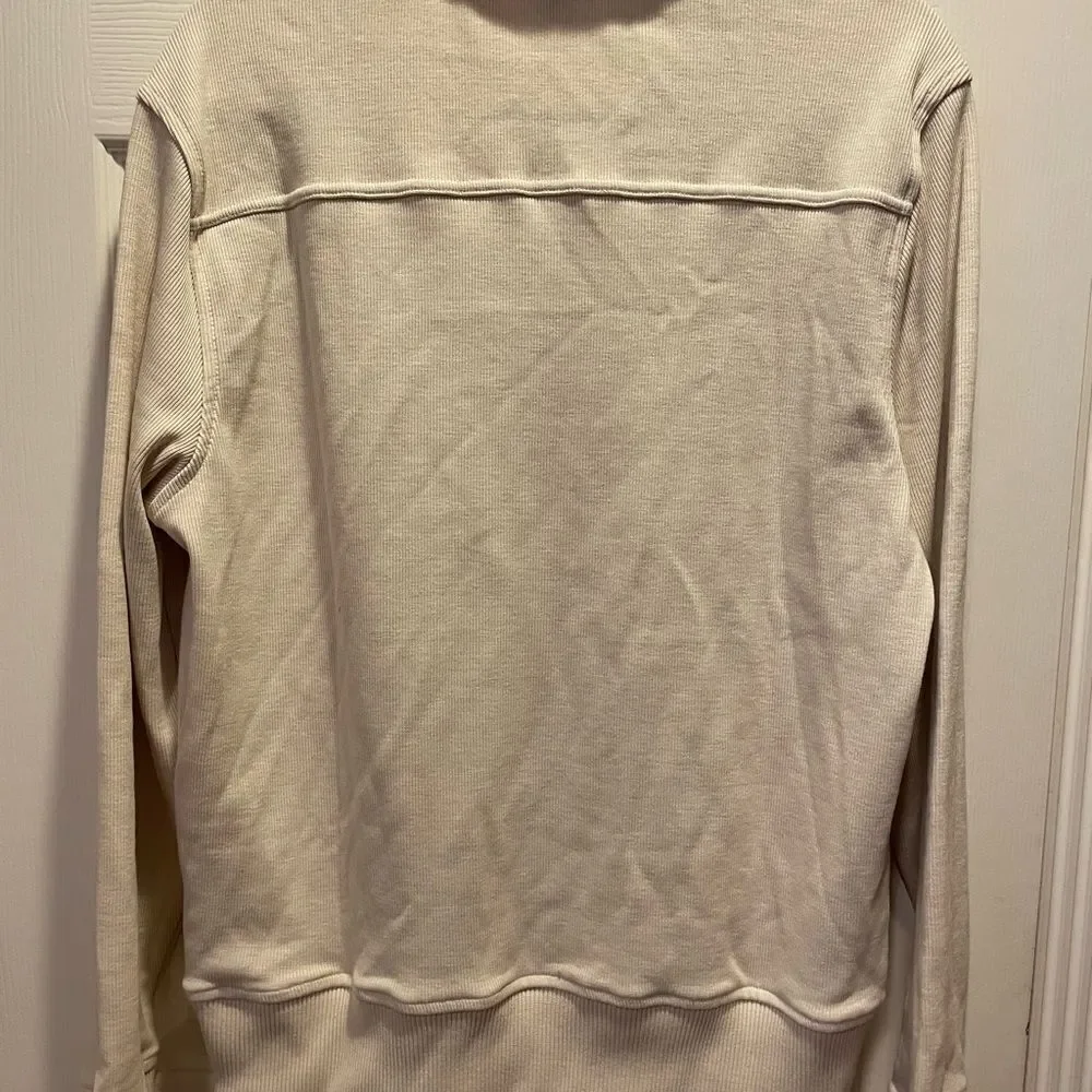 Men’s Banana Republic Cream Ribbed Zip Up Cardigan Jacket M